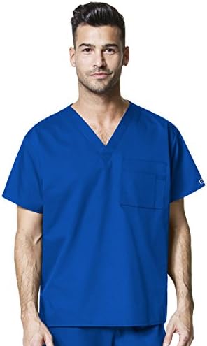 Wink WonderWORK Unisex V-Neck Scrub Top | Unisex Scrub Top Black ...