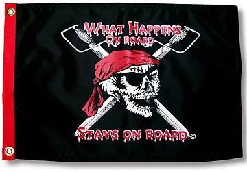AES What Happens on Board Stays on Board Pirate Flag