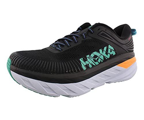 HOKA ONE ONE Bondi 7 Mens Shoes Size 10, Color: Black/Atlantis