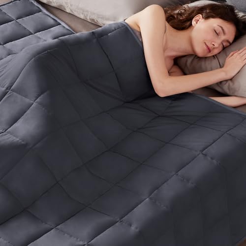 Image of Weighted Blanket (36 inchx48 inch 5lbs),Ultra Soft and Cozy Cooling Weighted Blanket,Heavy Blanket with Machine Washable Soft Blanket, Dark Grey