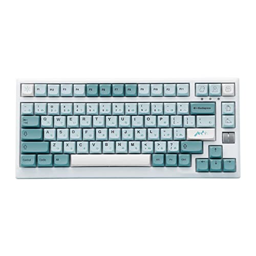 Image of EPOMAKER Iceberg 126 Keys PBT XDA Profile Keycaps Set with Japanese Hiragana for Mechanical Gaming Keyboard, ANSI Layout, Compatible with Cherry Gateron Kailh Otemu MX Structure (Iceberg)