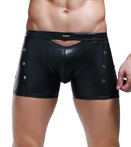 Mendove Men's Metallic Contour Bikini Boxer Swimsuit Underwear Size Medium Black