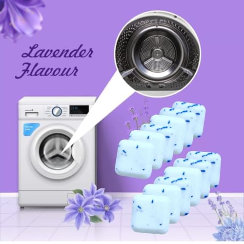Image of Lavender-scented 20 Pcs Washing Machine Deep Cleaner Descaler Tablets for All Front and Top Load Machines, with Descaling and Stain-Removing Power (pack of 20)