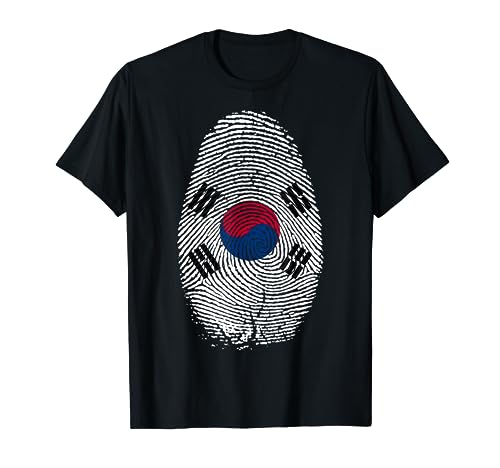 Regalo ADN huella dactilar de la bandera de Corea del Sur Camiseta