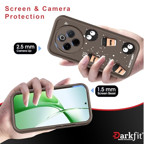 Image of DARKFIT Back Case Cover Compatible with Vivo T4 5G | Cute Fun Cartoon Ball 3D Coffee Silicone Case | Body Protection | Camera Protection | Shock Proof | for Vivo T4 5G | Color Brown | Pack of 1