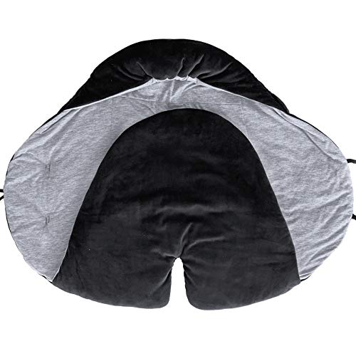 Image of 7AM Enfant Baby Car Seat - Nido Quilted Baby carier Cover, Hooded Soft Plush Lining, Stroller | (Black, Small 0-6M)