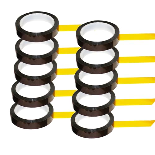 Image of 10 Rolls - 1 /2 inch x 36 Yds - Tapes Maste 1 Mil Polyimide High Temperature Heat Resistant Tapes with Silicone Adhesive, No Residue