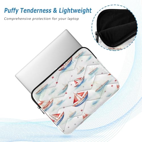 Funda para portátil de 13-14 pulgadas impermeable con diseño de barcos miniatura 5