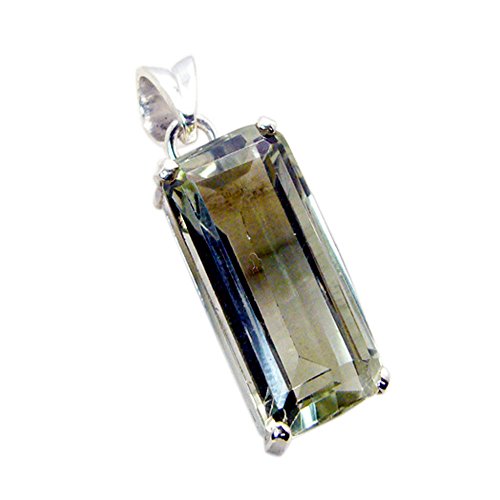 Pendentif améthyste verte argent sterling véritable de haute joaillerie pour femme