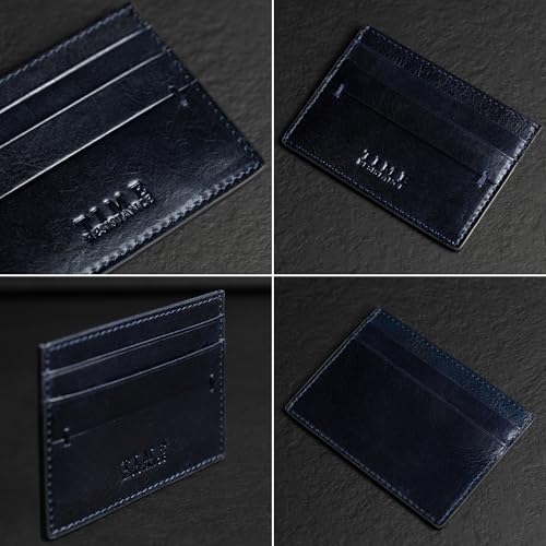 Image of Time Resistance Credit Card Case - Leather Business Card Holder - Italian Handmade Card Organizer