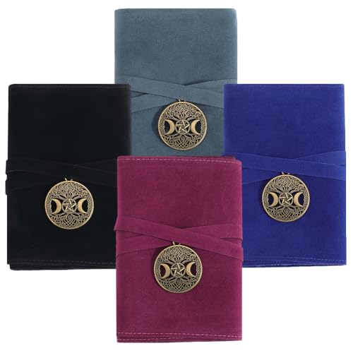 CREATCABIN 2 Pieza Tarot Card Holder Tarot Cards Bags con Colgantes de árbol de la Vida de Luna Redonda Bolsas de Cartas de Tarot de Terciopelo de Doble Cara Envoltura de Escritorio de Tarot Bolsa de