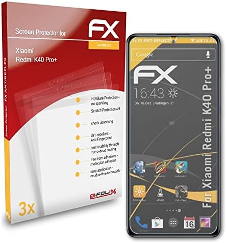 Miniatura 2 de Protector de pantalla compatible con Xiaomi Redmi K40 Pro+ película de protección de pantalla, anti-reflectante y absorción de golpes FX Film (3X)