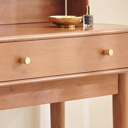 Image of Home Centre | Amanda Dresser Mirror with Drawer | Acacia Wood | Acacia Solid Wood | Brown | 1 Year Warranty