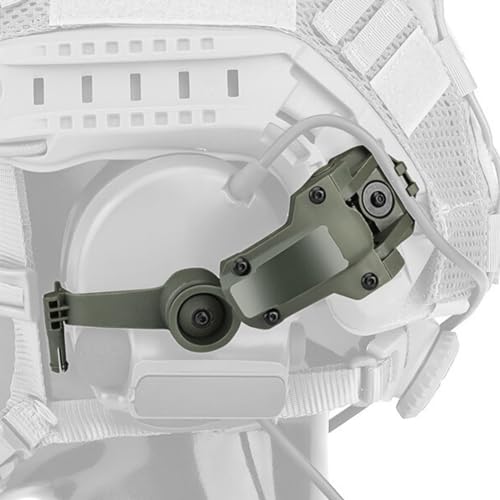 Free-Angle Tactical Headset Rail Mount Compatible with Peltor Comtac Headset Adapter On Team Wendy EXFIL/Flux M-Lok/Ops-Core Fast Arc Rail Adapter Airsoft Helmet Accessory for Comtac   (OD)