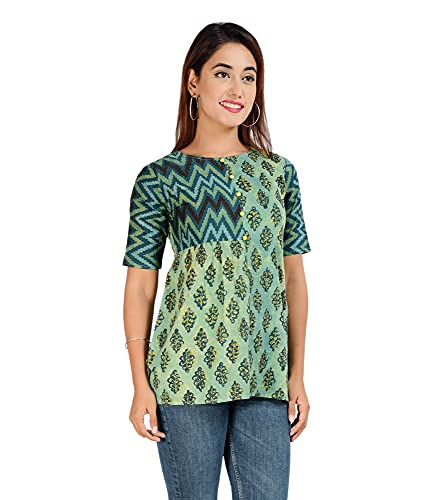 Image of COTLAND Fashions Jaipuri Cotton Floral Printed Top for Women