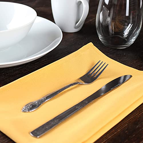 Arkwright Restaurant Cloth Napkins - (Pack Of 25) Spun Polyester Dinner Napkin With Hemmed Edges - Ideal For Dinner, Wedding, Party, Banquet, Kitchen, 20 X 20 In, Gold #TOP4