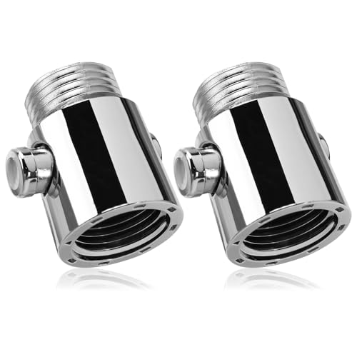 Válvula de cierre con cierre rápido – Parada de agua con una sola mano y regulador de flujo para caravanas y baños – 2 unidades de plástico ABS cromado válvula de ducha con tapón y control de flujo