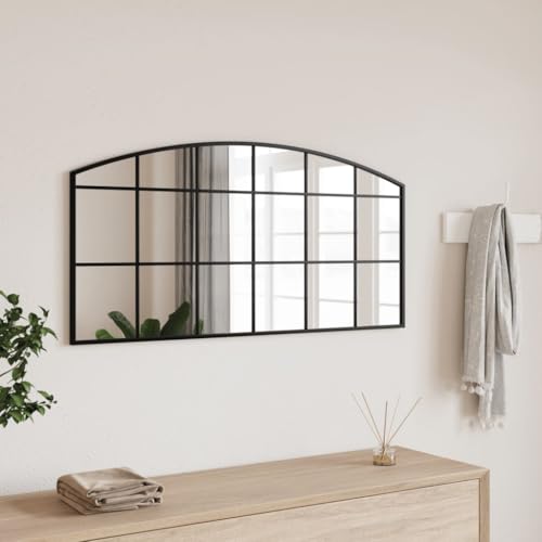 Xichuzi Espejo de Pared Arco de Hierro Negro 100x50 cm, Espejo Baño, Espejos De Salon, Espejo Recibidor Entrada, Mueble Salon - 358638
