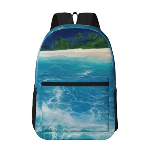 NBCCDVSH Tropical Ocean Beach Theme Travel Backpack for Women Men 15.6 inch Laptop Backpack Waterproof Work Business Daypack