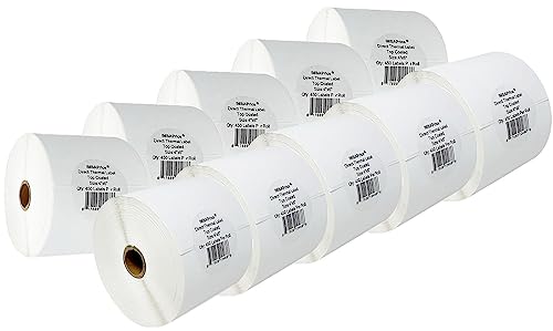 iMBAPrice 10 Rolls of 450 Label 4x6 Direct Thermal Shipping Labels Perfect for 1" CORE THERMAL LASER PRINTERS