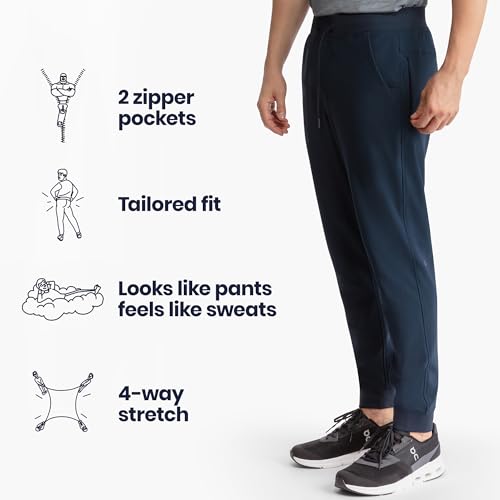 birddogs Mens Joggers – Stretch, Workout Sweatpants with Secure Zipper Pockets – Athletic Slim Fit2