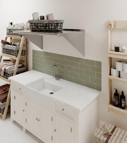 Image of AmGood 24 in. x 36 in. Stainless Steel Wall Shelf | NSF | Metal Shelving | Garage, Laundry, Storage, Utility Room | Restaurant, Commercial Kitchen