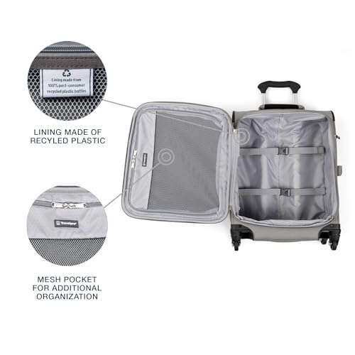 Image of Travelpro Maxlite 5 Softside Expandable Carry on Luggage with 4 Spinner Wheels, Lightweight Suitcase, Men and Women, International, Champagne, Carry on 19-Inch
