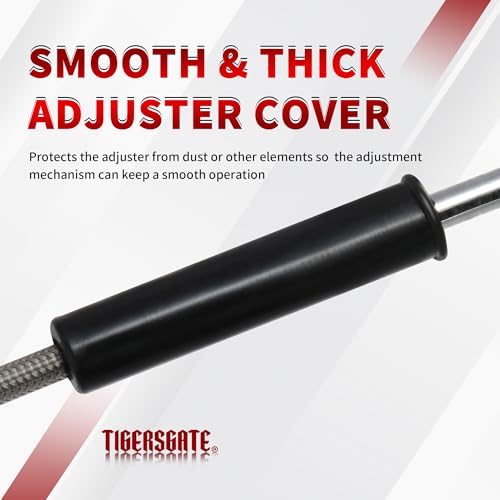 TIGERSGATE 37" Throttle & Idle Cable Kit for 2004-2006 Sportsters 12" Handlebar fits Harley Extended Stainless Steel Braided (No Cruise control) by TIGERSGATE - Image 4