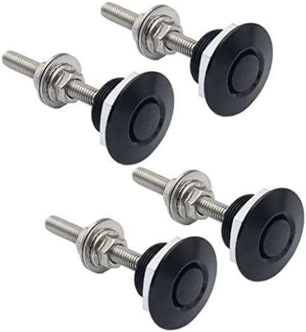 Woopeey 4 Pcs 1.25 inch Universal Aluminum Vehicle Hood Pins-Quick Release Lock Latch Bumper License Plate Lock Clip Push Button Bonnet