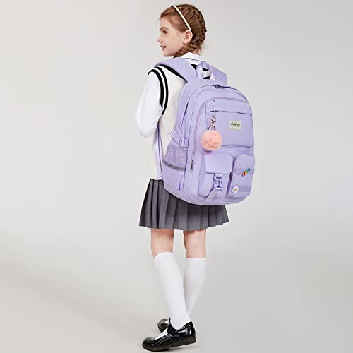 abshoo Big Student Laptop Backpack For College Women Middle High School Teen Girls Bookbag Travel Daypack (Purple) by abshoo - Image 7