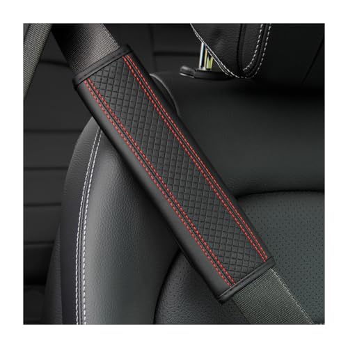 Image of Osilly Car Seat Belt Pads, 2 Pack Fiber Leather Seatbelt Shoulder Strap Covers, More Comfort Driving & Protect Your Neck, Universal Safety Strap Cover for Auto SUV Truck Airplane Backpack (Black /Red)
