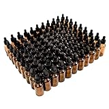 YoleShy 1oz Glass Dropper Bottle, 50 Pack Amber Glass Bottles with Glass Droppers and Black Cap for Essential Oils, Lab Chemicals, Perfumes