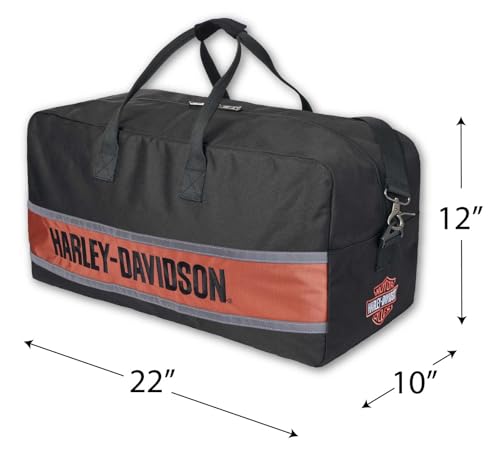 Harley-Davidson Classic Iconic H-D Sport Stripe Duffel Bag, Polyester Black4
