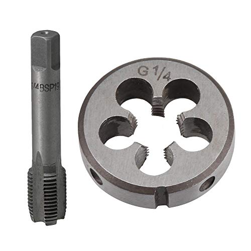 BQLZR BSP1/4 Alloy Steel Threading Screw Thread Die + Bearing Steel Hand Tap Taper Set Threading Tool for Machining External Threads