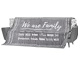 FILO ESTILO Gifts for Family Blanket, Mothers Day, Ideas for Whole Family Presents, Reunion, Housewarming, Throw 100 x 65 Inches (Grey)