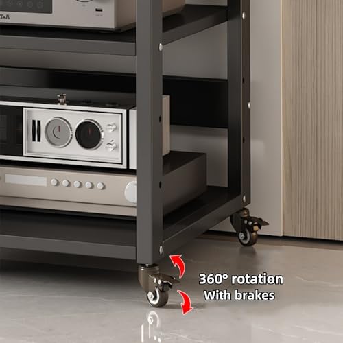 Meuble de rangement multimédia polyvalent noir pour lecteur CD et consoles