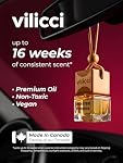 Vilicci Montreal Romance Voiture Air Refroidisseur – Parfum de voiture élégant et doux & Éliminateur d'odeur, Diffuseur de voiture suspendu longue durée, végétalien, sans cruauté, conforme à l'IFRA, jusqu'à 120 Jours de fragrance