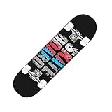 VCFDZCFD Vierrädriges Skateboard, doppelt gedrehtes professionelles Skateboard, Erwachsener Jugendroller, Anfänger-Brush-Street-Skateboard, Reise-Skateboard (Black Flag 80x20x13.5cm)