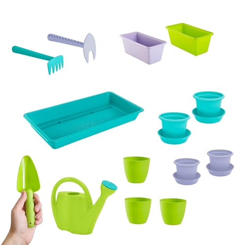 Kit de jardinage pour enfants de 24 pièces avec pots de fleurs dès 3 ans
