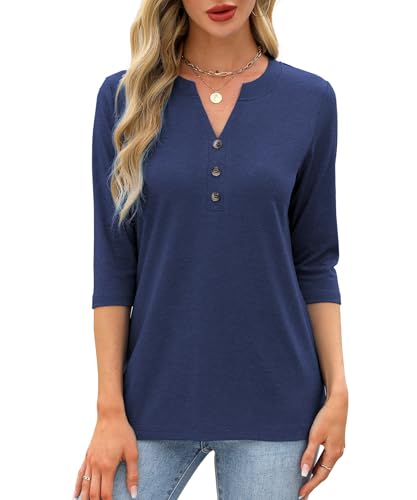 jomedesign womens tops 34 sleeve v neck shirts dressy casual tunic blouses summer tees