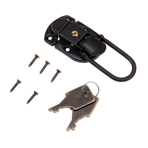 Image of 1Pc Antique Bronze Box Locks Iron Purse Key Lock Vintage Wooden Box Toggle Latch Hasps Furniture Hardware with Key Screws 58 * 34mm