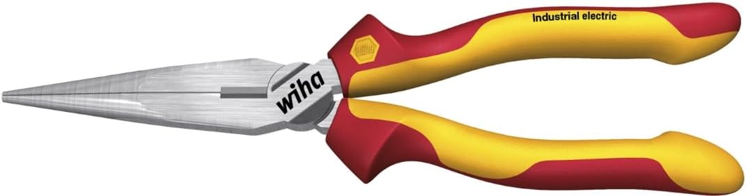 Wiha Long nose pliers with cutter Industrial Electric Straight Shape (35477) 160 mm Electrician's Pliers VDE Approved, Stückgeprüft Stable and Strong