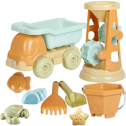 Jouets de plage pour enfants avec moules à sable et seau de plage 9 pièces
