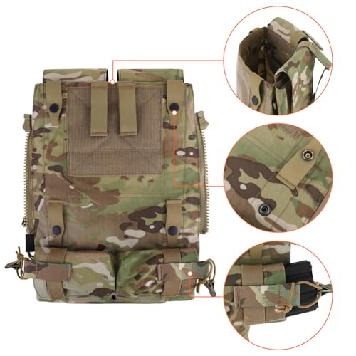Panneau arrière zippé pour gilet tactique avec sac à dos modulaire Molle - 5