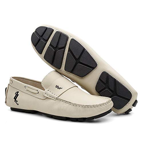 Sapato Casual Couro Mocassim - Branco - 37