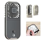 lafuture 携帯扇風機 ハンディファン 首掛け スタンド扇風機 手持ち扇風機 携帯扇風機 モバイルバッテリー ポータブル扇風機 スマホスタンド 充電式 3000mAh USB Type-C 静音 強力 三段階 小型 卓上扇風機 コンパクト (着脱式タイプ, シェードグレー) lff-lafuture3081