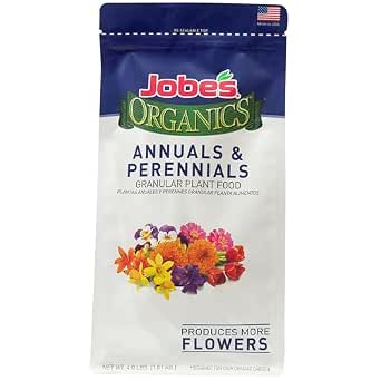 Jobe’s Organics Granular Fertilizer, Organic Fertilizer for Geraniums, Hibiscus, Daisies, and Other Perennial and Annual Plants, 4 lbs Bag