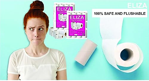 Image of Eliza Premium 3 Ply Toilet Disposable Roll Pack of 12, Toilet Paper, Toilet & Tissue Roll, Pack of Twelve Toilet Tissue Paper Rolls 200 Pulls Each- 9.8 x 10 cm