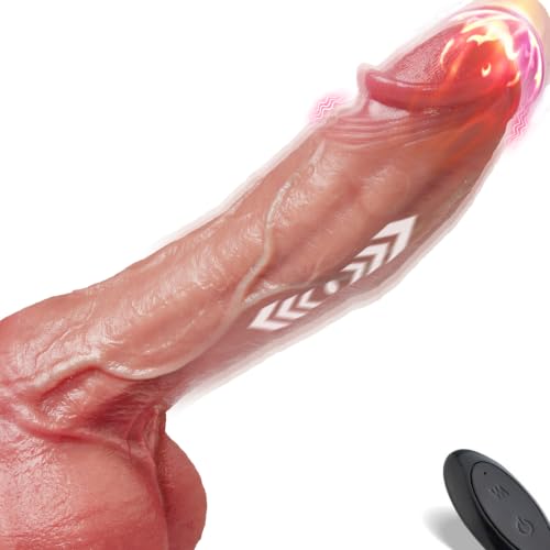 Dildo mit Stoßfunktion 24 7 cm XXL realistischer Vibrator mit 3 Stoßmodi 9 Vibrationsmodi Sexspielzeug für die Frau Silikon Dildos mit Saugnapf Dildoschwanz für Frauen mit Fernbedienung