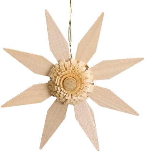 Wood Star Tree Decoration Christmas Tree Decoration 11cm Illuminated Seiffen ore Mountains New